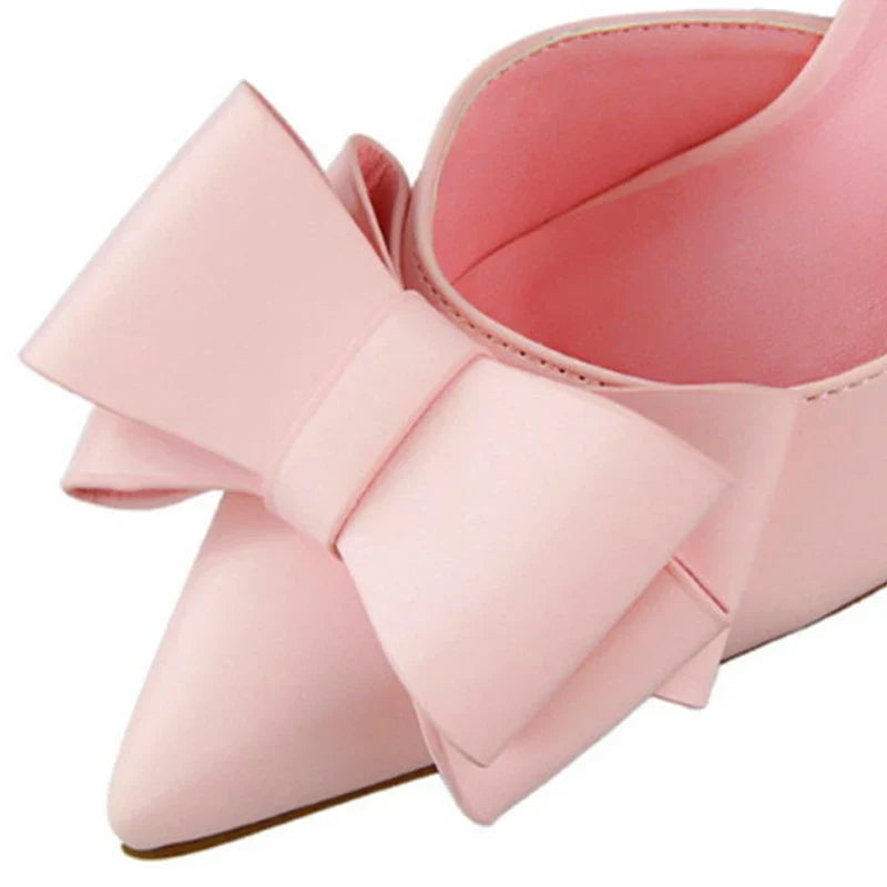 Bow Side-Cutout Stiletto Pumps