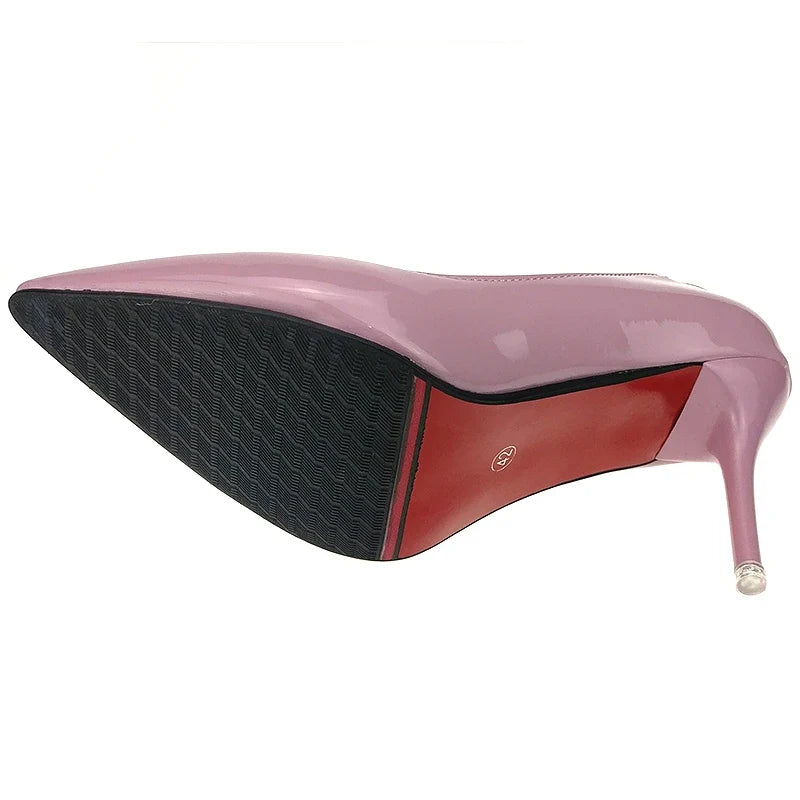Glossy Pointed-Toe Stiletto Pumps