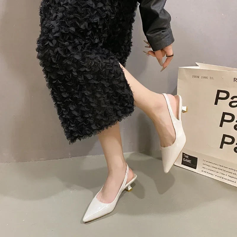 Pointed-Toe Slingback Heels