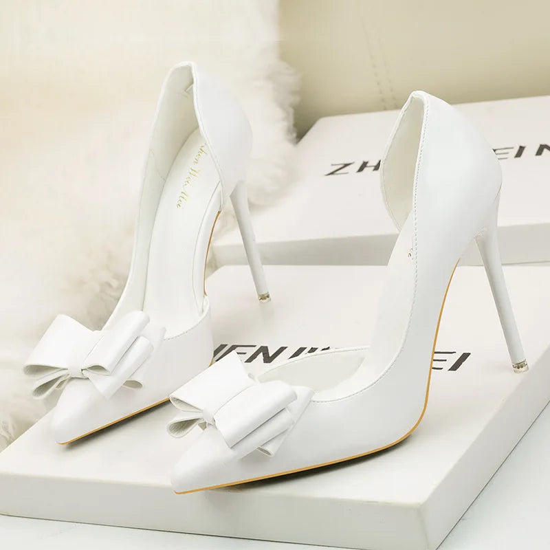 Bow Pointed-Toe Stiletto Pumps