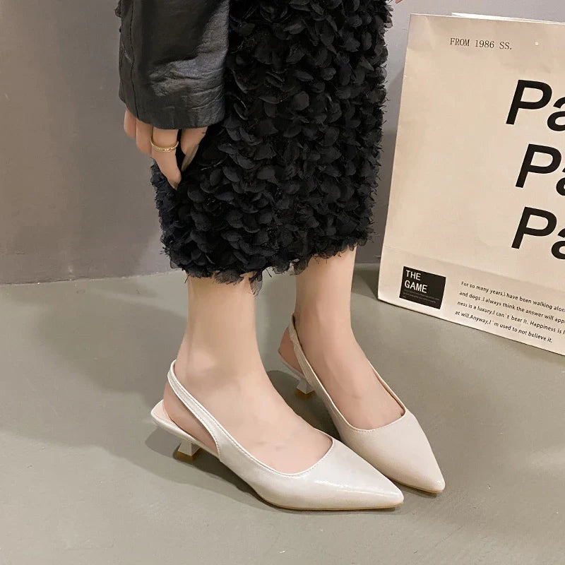 Pointed-Toe Slingback Heels