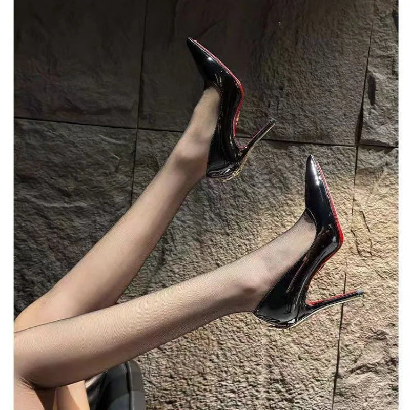 Gold Sword-Embellished Stiletto Pumps