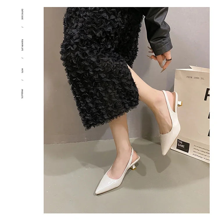 Pointed-Toe Slingback Heels