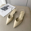 Pointed-Toe Slingback Block-Heel Pumps