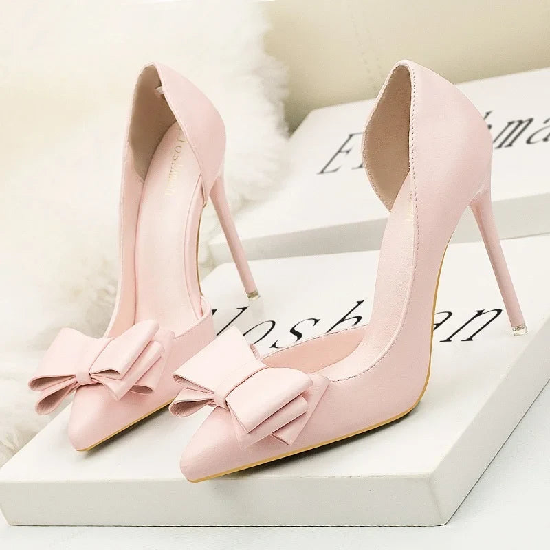 Bow Pointed-Toe Stiletto Pumps