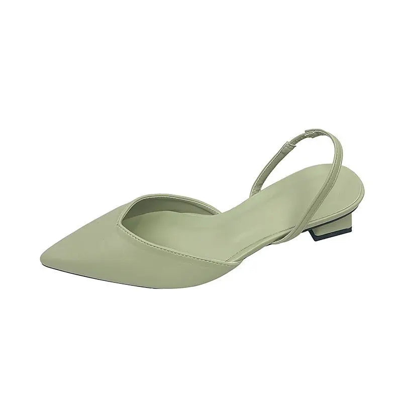Pointed-Toe Slingback Block-Heel Pumps