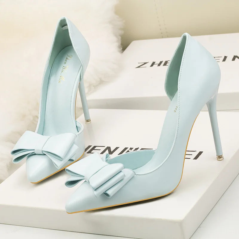 Bow Pointed-Toe Stiletto Pumps
