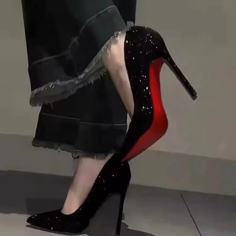 Glitter Pointed-Toe Stiletto Pumps