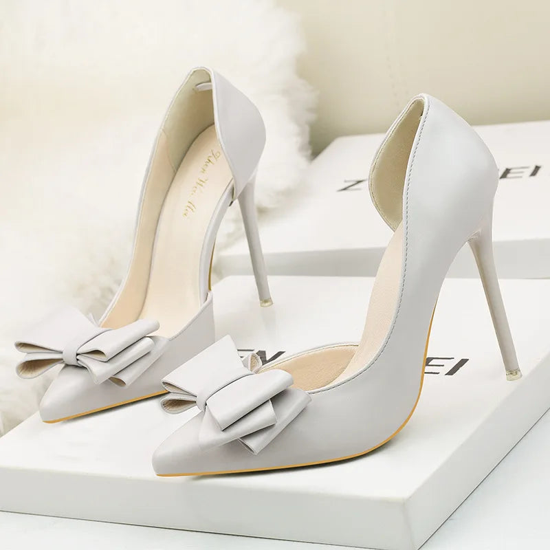 Bow Pointed-Toe Stiletto Pumps