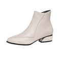 Metallic Heel Pointed-Toe Ankle Boots