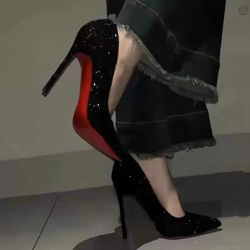 Glitter Pointed-Toe Stiletto Pumps