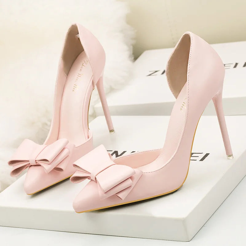 Bow Pointed-Toe Stiletto Pumps